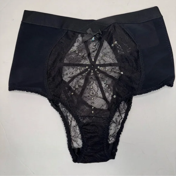 NWT AGENT PROVOCATEUR Franni Brief With Suspenders Black Size AP 2 - Picture 9 of 16